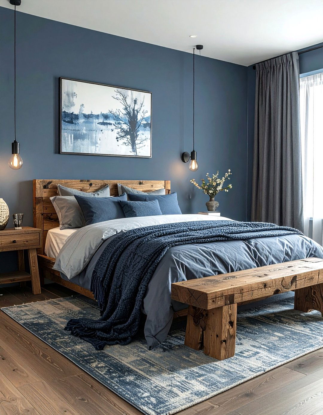 Dusty Blue and Slate - 30 blue and gray bedroom ideas