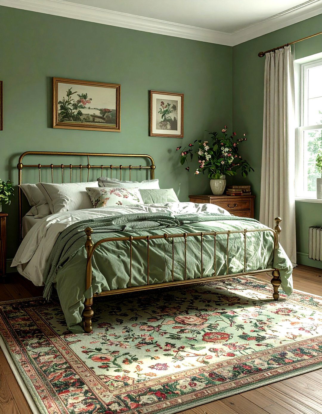 Dusty Green Vintage Bedroom - 30 farmhouse green bedroom ideas