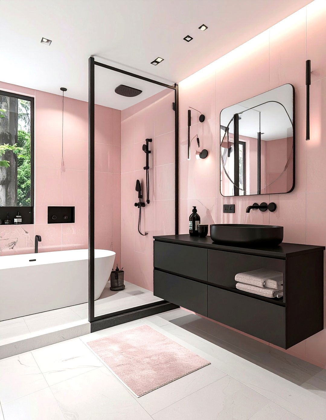 Dusty Pink And Black Bathroom - 30 dusty pink bathroom ideas