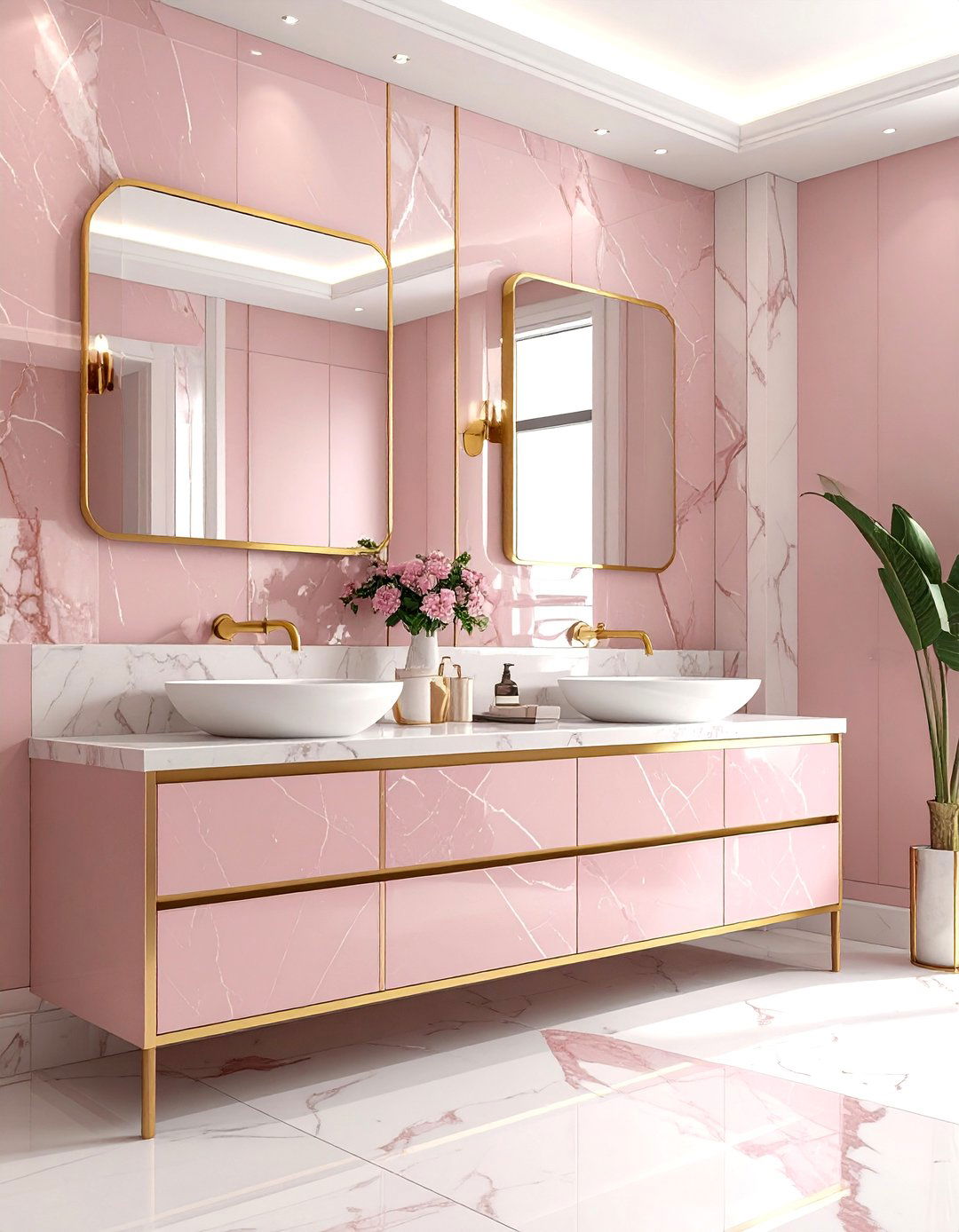 Dusty Pink And Gold Bathroom - 30 dusty pink bathroom ideas