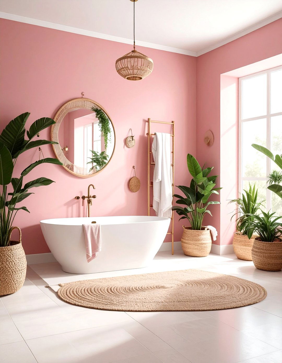 Dusty Pink Bohemian Bathroom - 30 dusty pink bathroom ideas