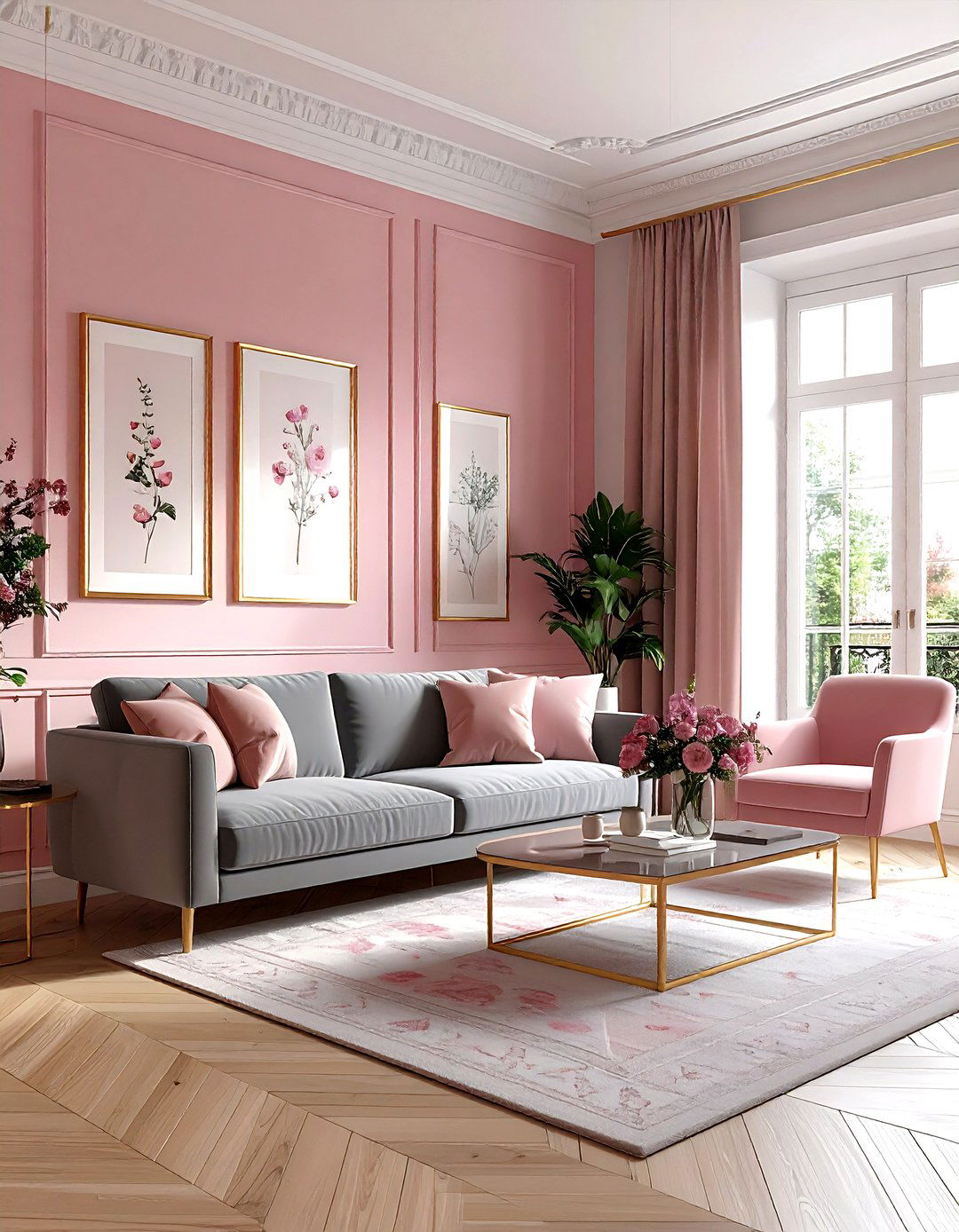 Dusty Pink Living Room - 30 living room paint color ideas