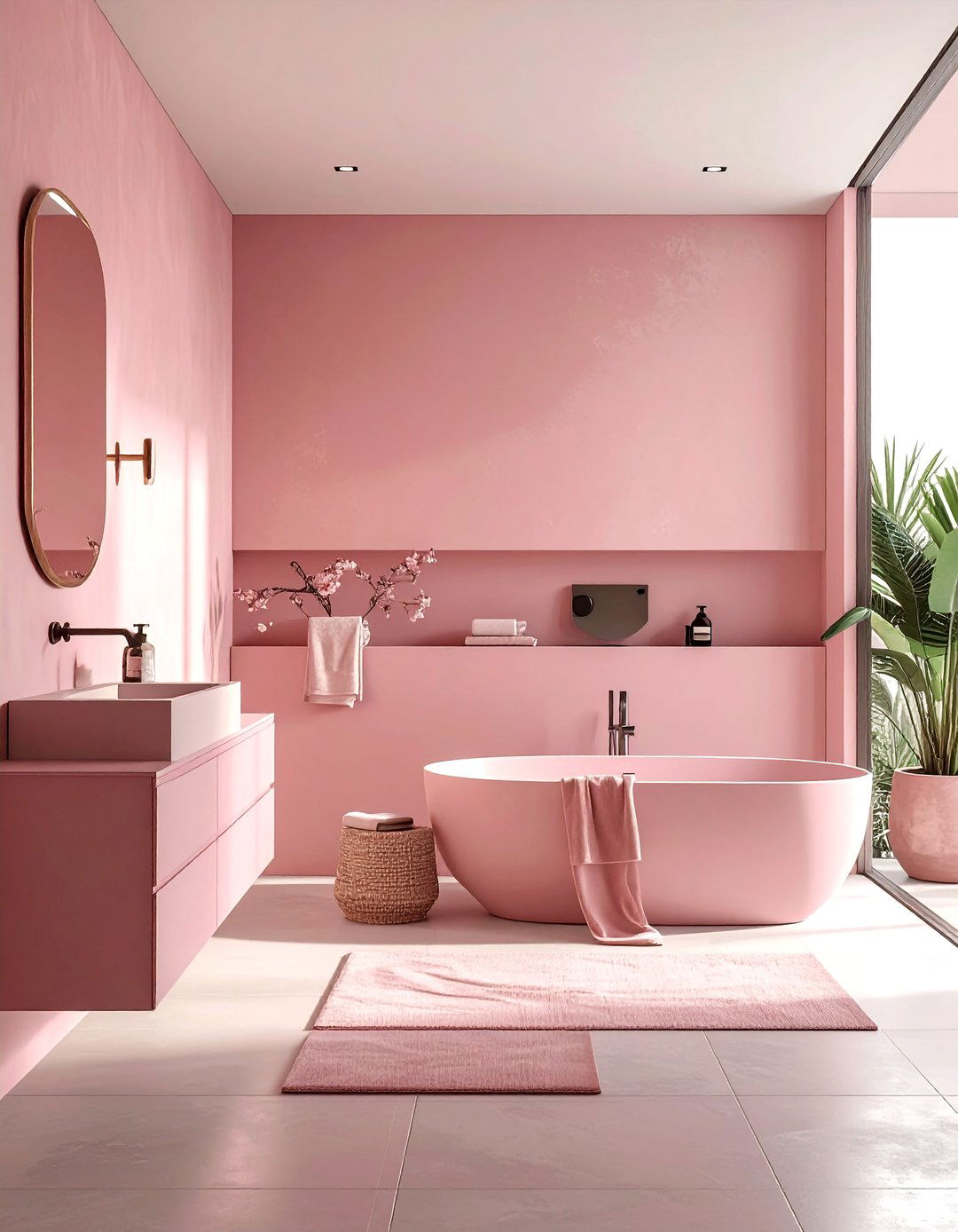 Dusty Pink Minimalist Bathroom - 30 dusty pink bathroom ideas