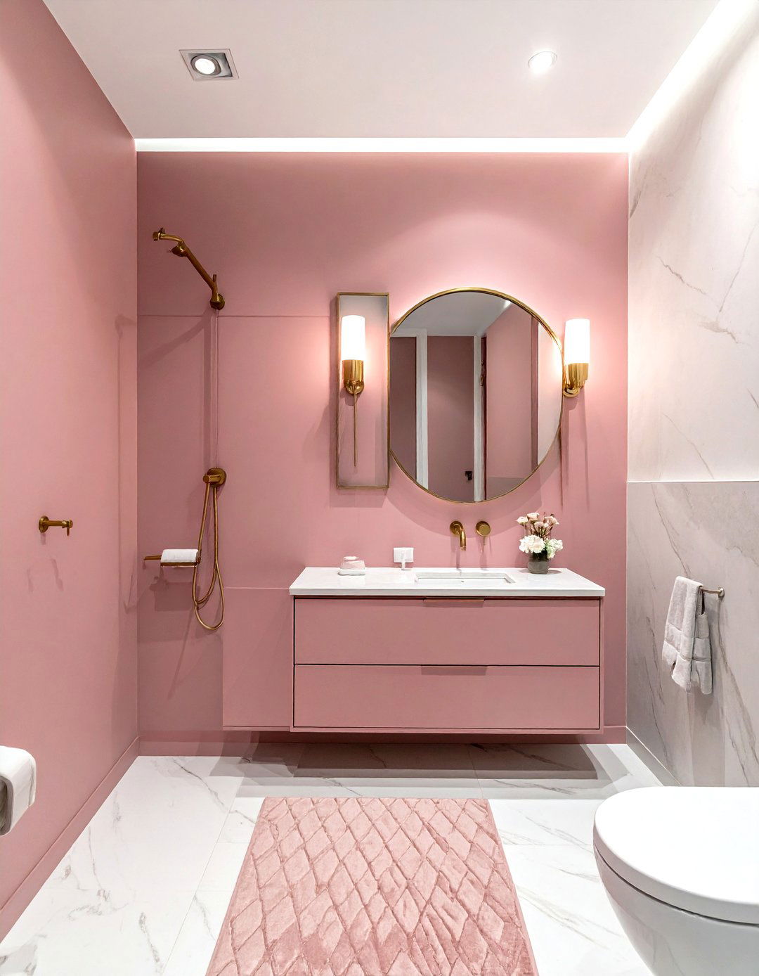 Dusty Pink Powder Room - 30 dusty pink bathroom ideas