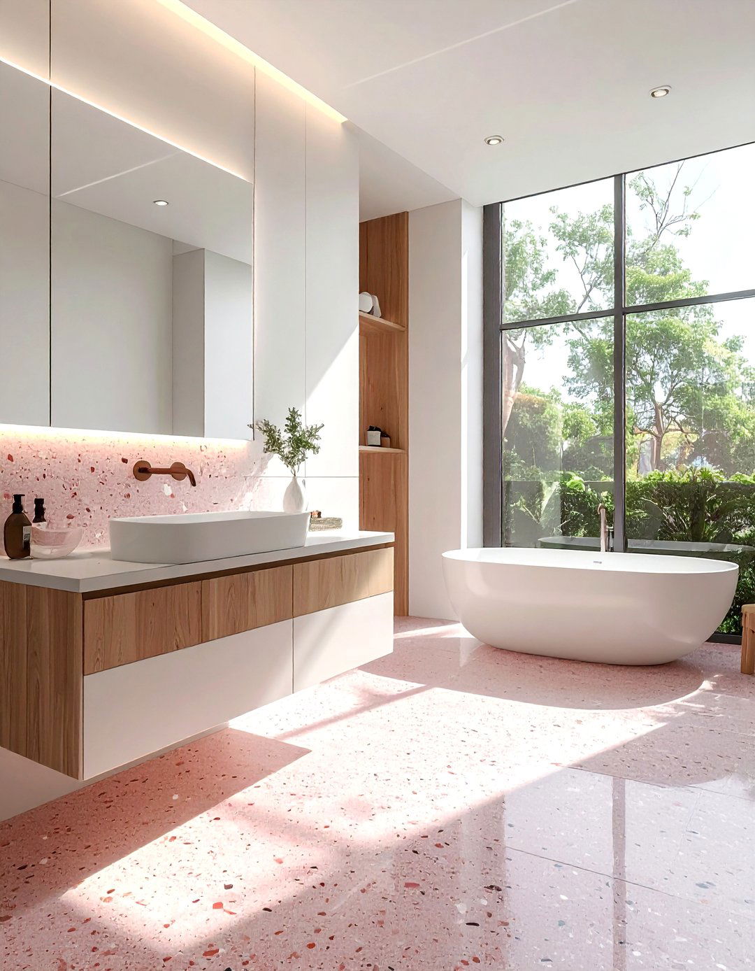 Dusty Pink Terrazzo - 30 dusty pink bathroom ideas