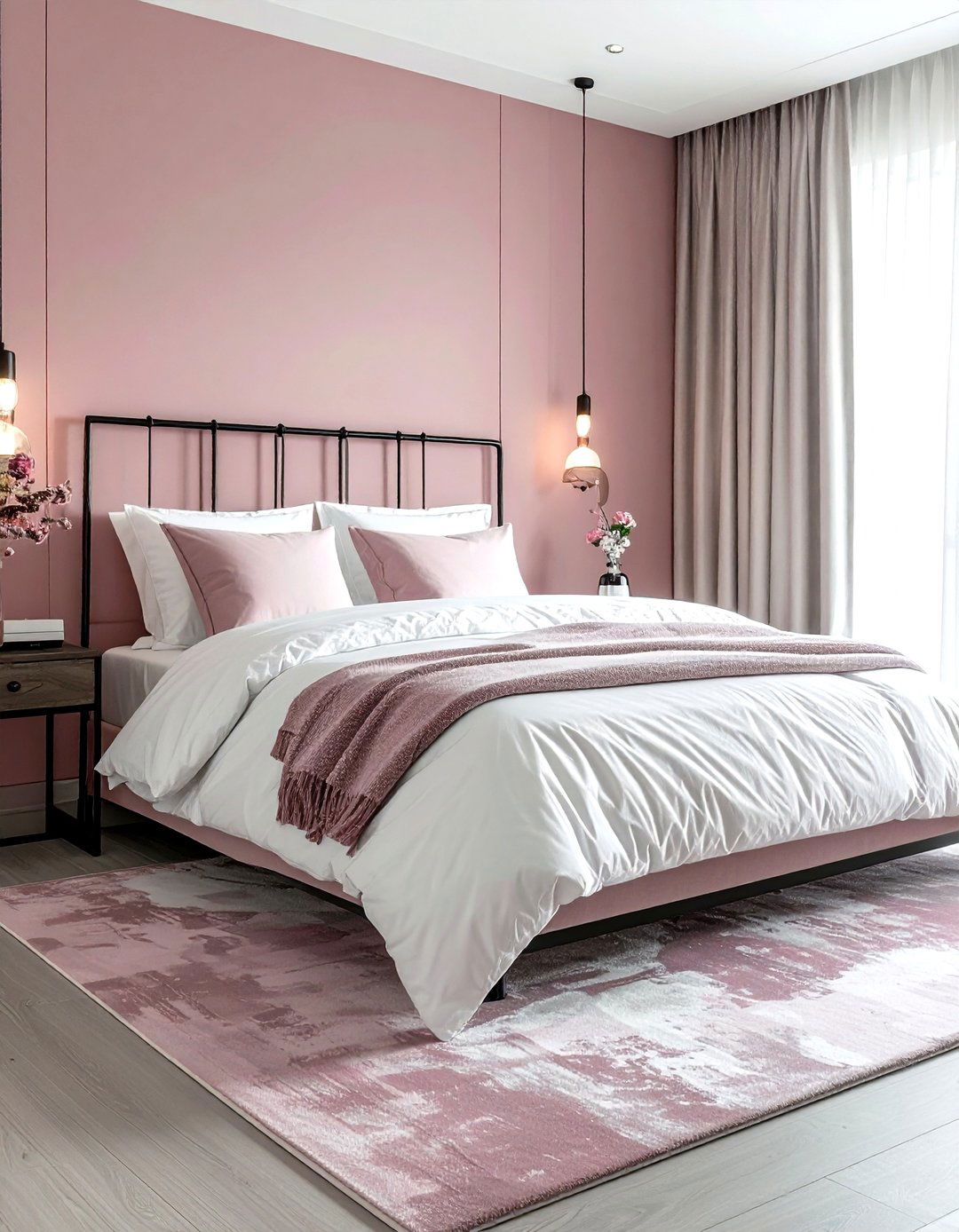 Dusty Pink and White Bedroom - 30 pink and white bedroom ideas
