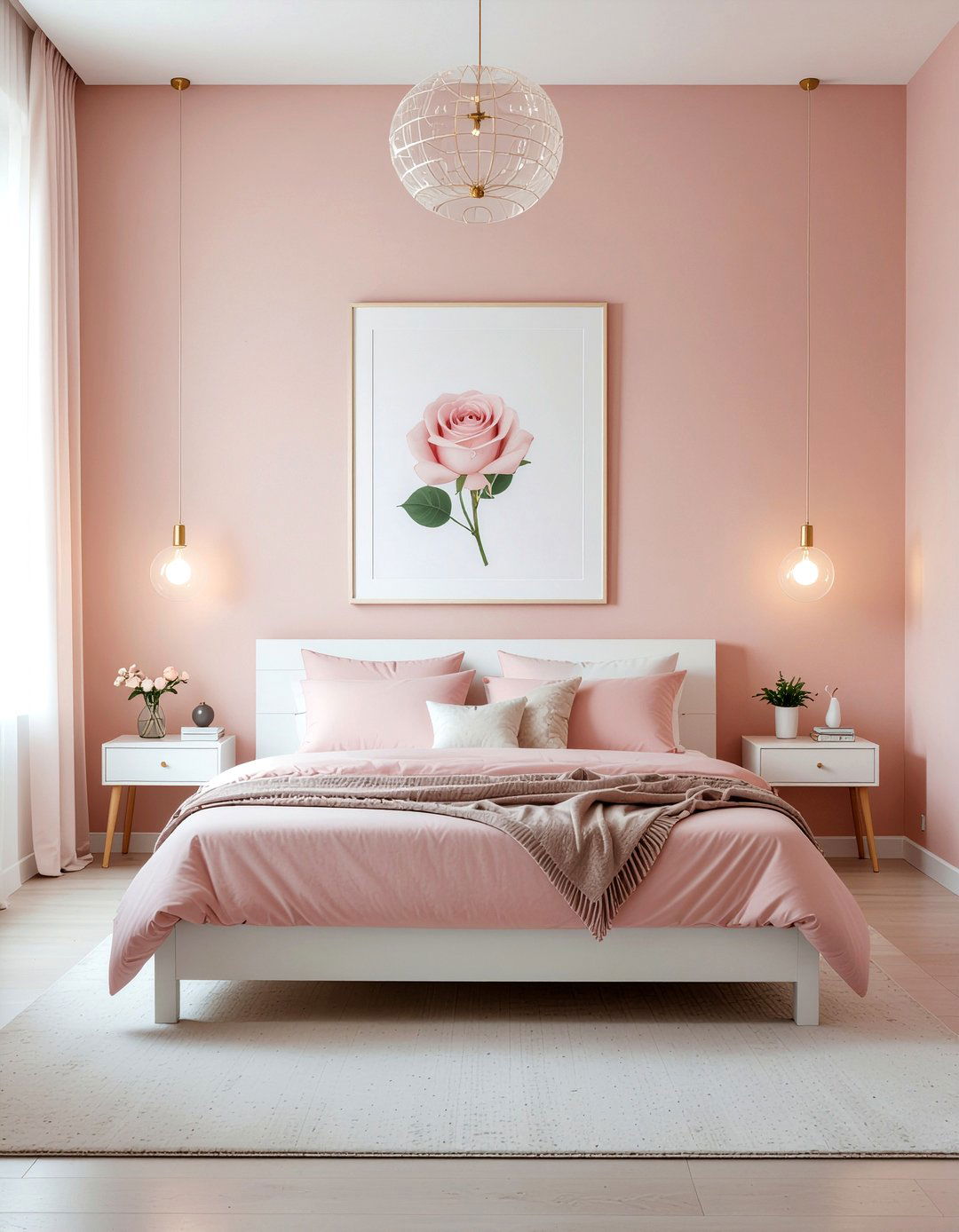 Dusty Rose Accent Wall - 30 dusty rose bedroom ideas