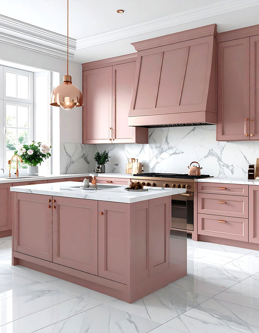 Dusty Rose Kitchen - 30 kitchen paint ideas