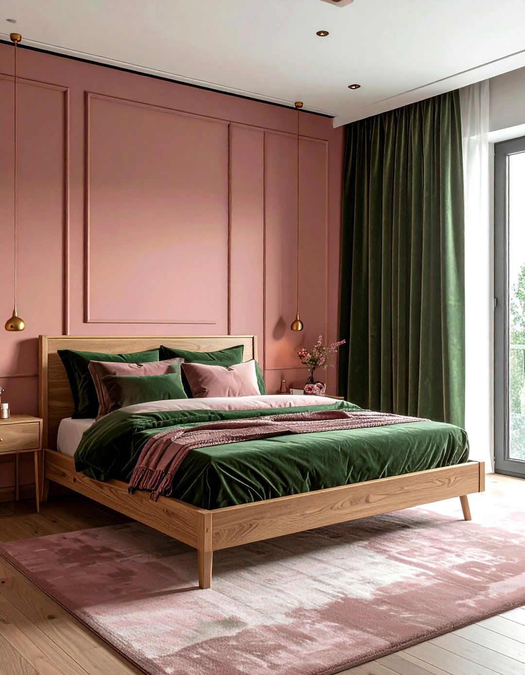 Dusty Rose Olive Green Bedroom - 30 cool color scheme ideas
