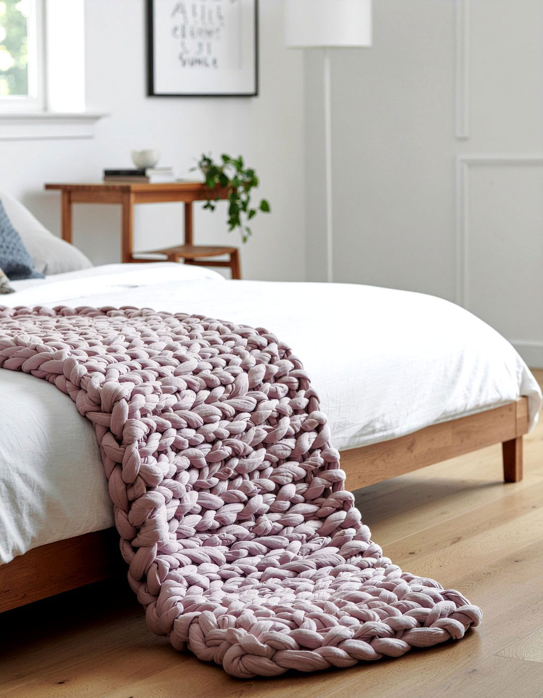 Dusty Rose Throw - 30 bedroom chunky knit throws