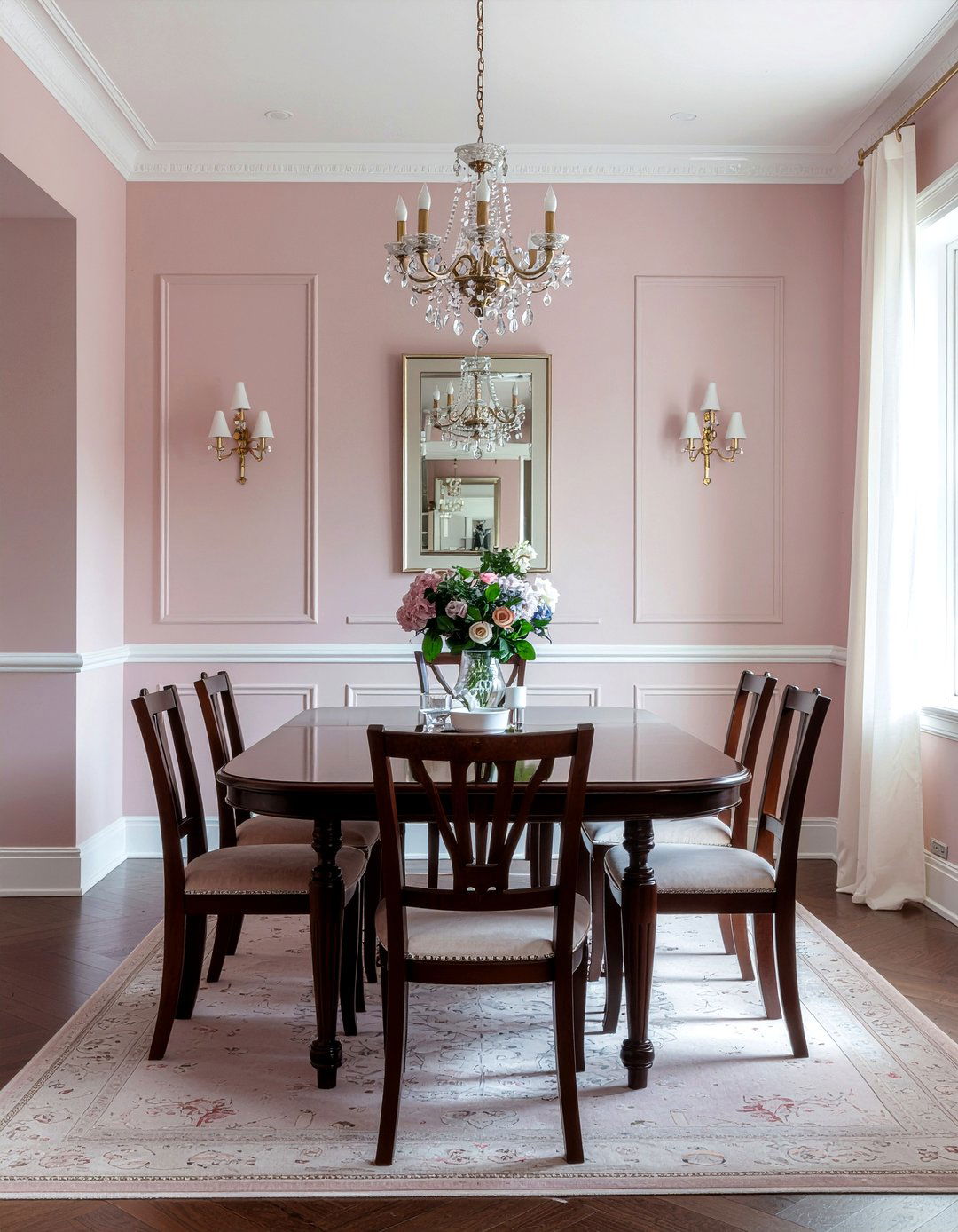 Dusty Rose Walls - 30 pink dining room ideas