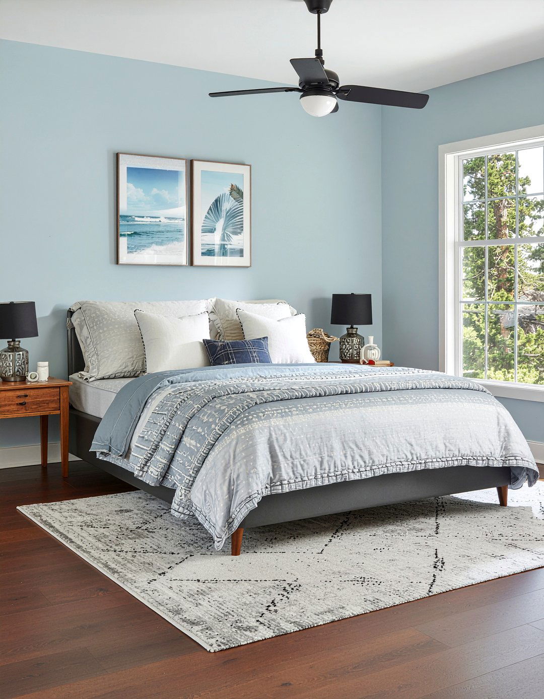 Dusty blue bedroom - 30 bedroom blue walls