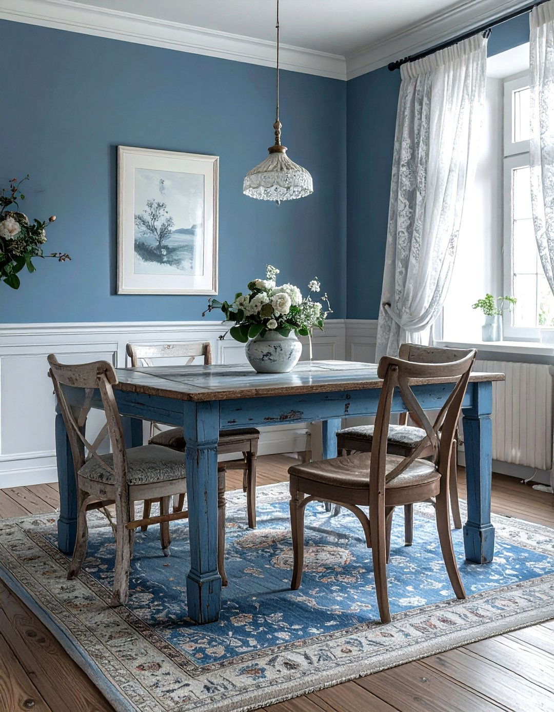 Dusty blue dining room - 30 blue dining room ideas