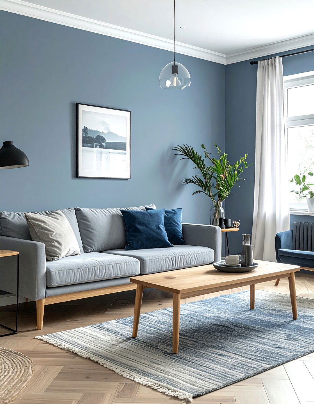 Dusty blue living room - 30 blue living room ideas