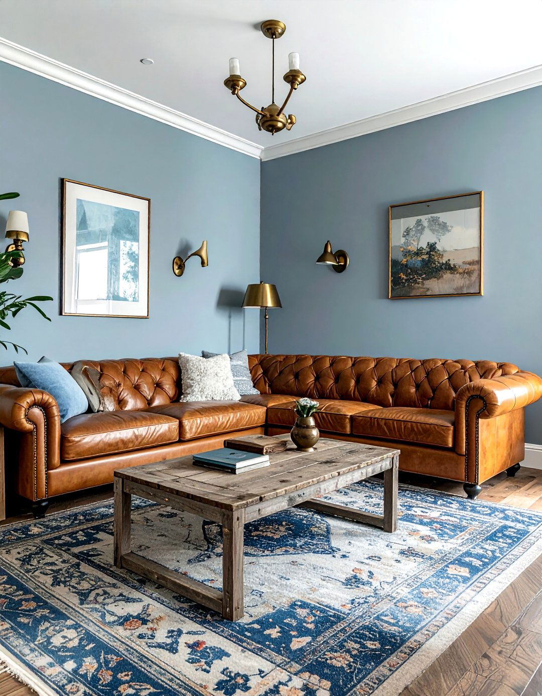 Dusty blue living room - 30 cool blue living room ideas