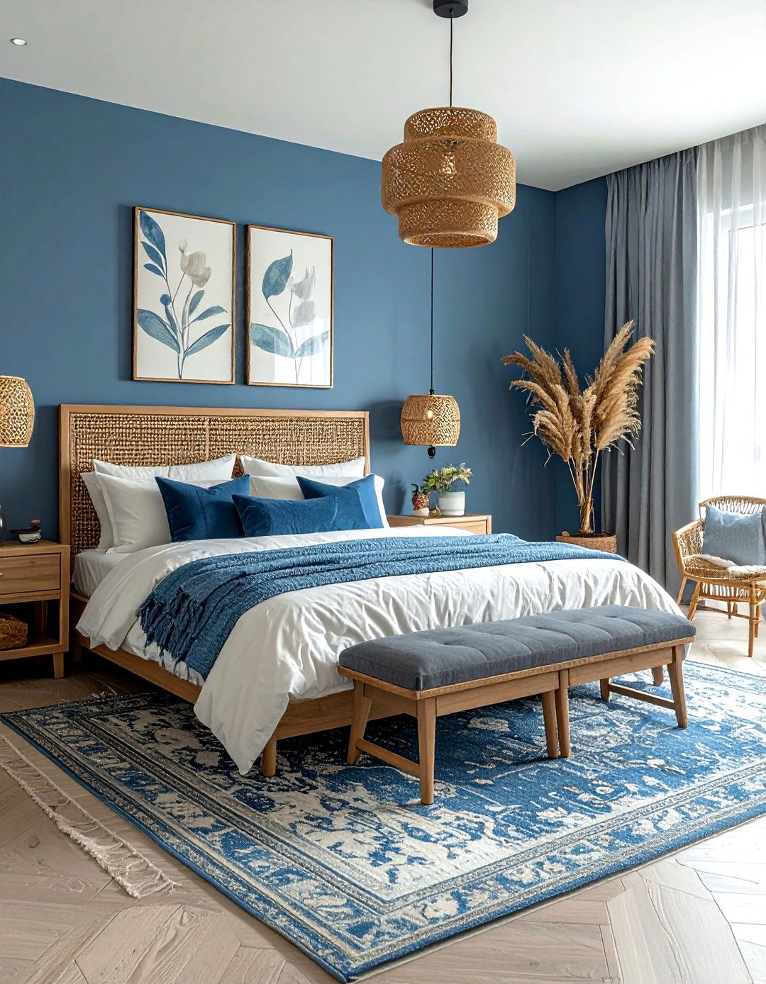 Dusty blue master suite - 30 modern blue bedroom ideas