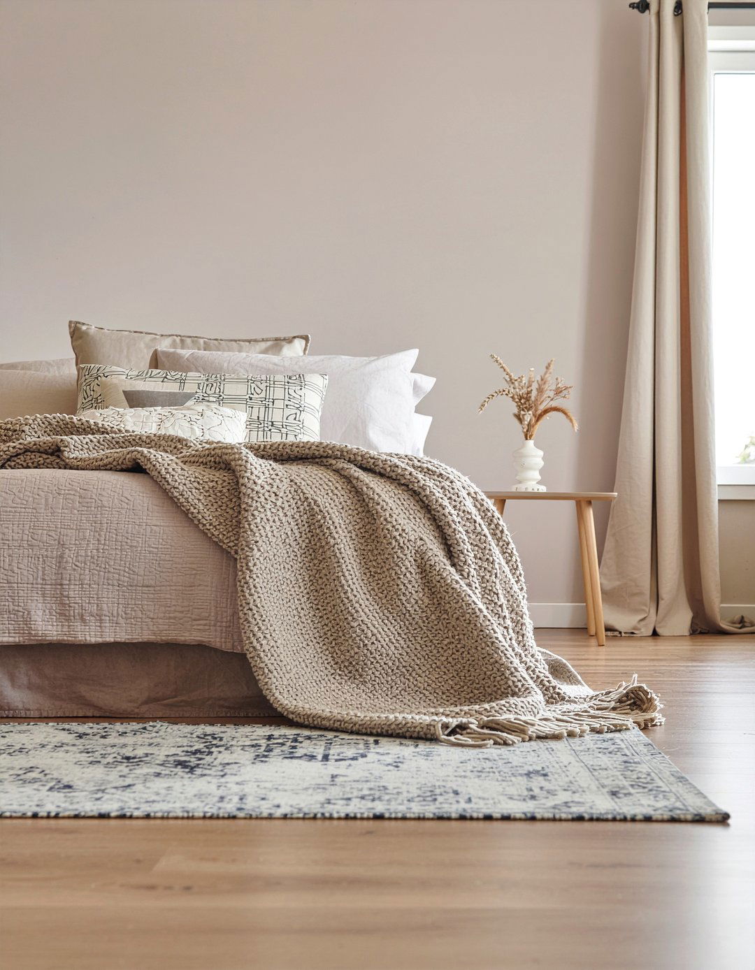 Dusty pink and beige bedroom - 30 bedroom dusty pink walls