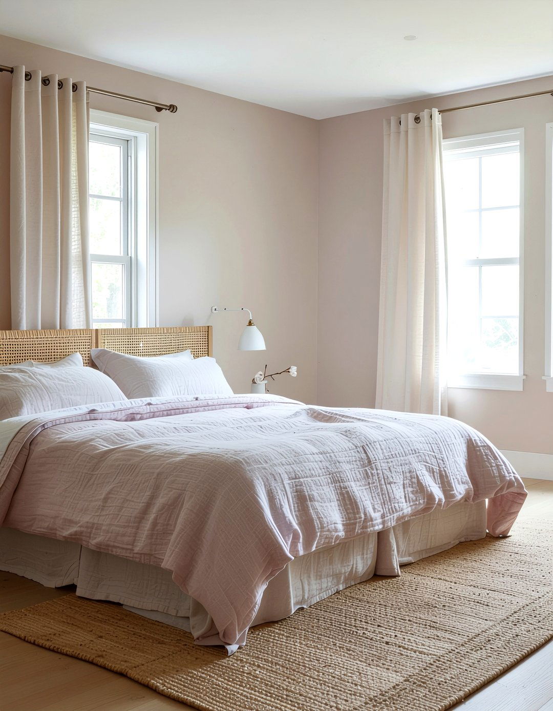 Dusty pink and linen bedroom - 30 bedroom dusty pink walls