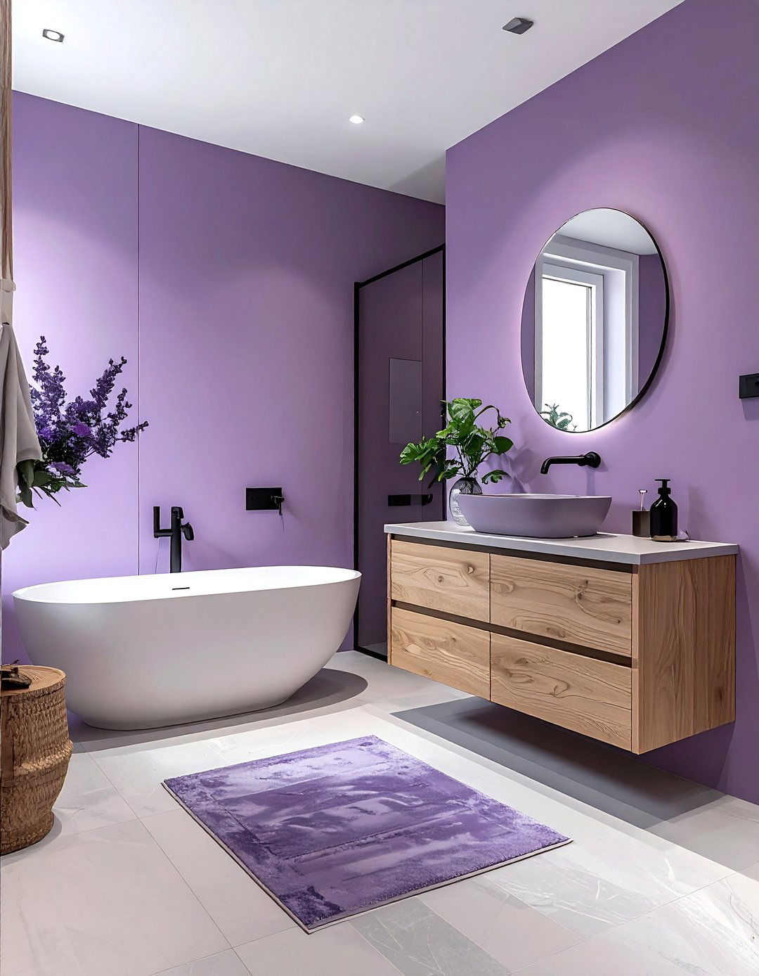 Dusty purple bathroom - 30 purple bathroom color schemes