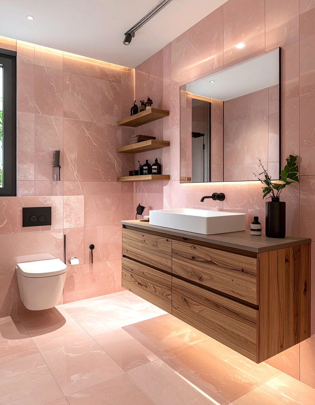 Dusty rose bathroom tiles - 30 pastel bathroom ideas