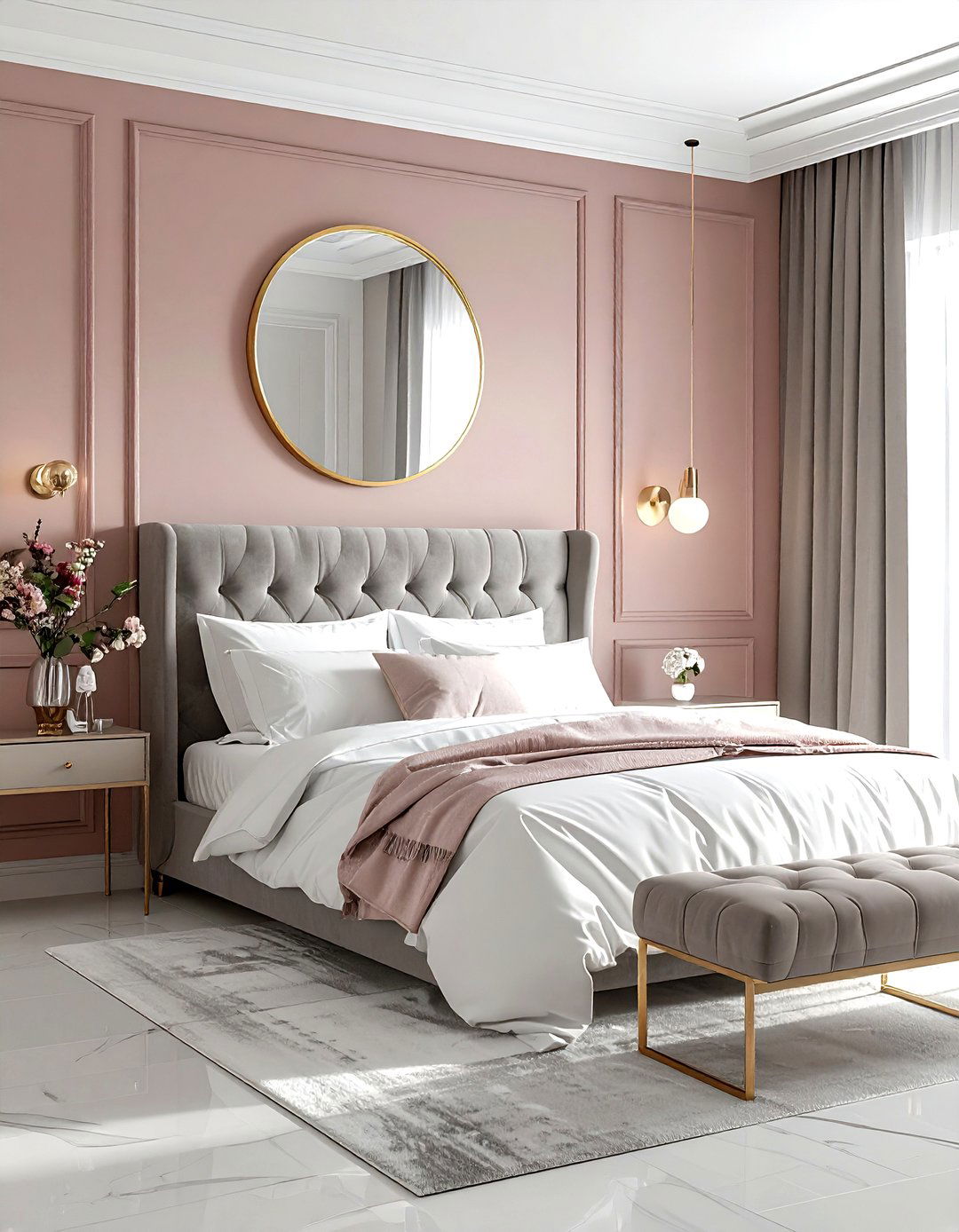 Dusty rose bedroom - 30 bedroom paint ideas