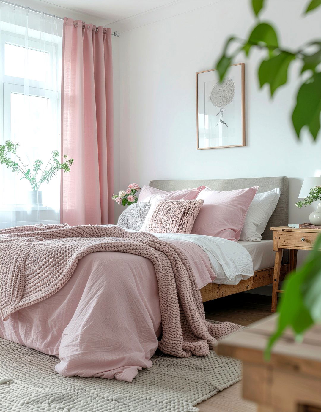 Dusty rose light gray bedroom - 30 pink and gray bedroom ideas