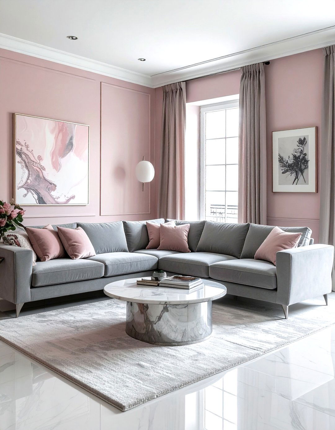 Dusty rose living room - 30 living room paint ideas