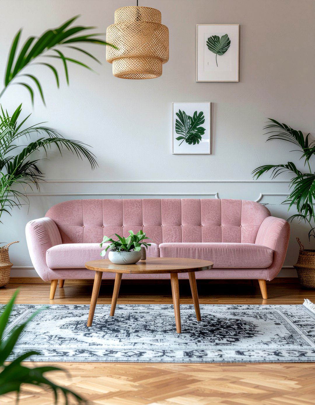 Dusty rose velvet couch - 30 velvet sofa living room ideas