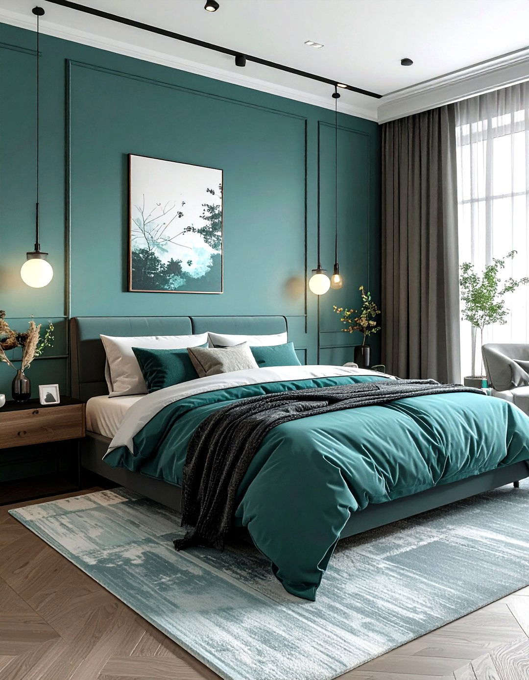Dusty teal bedroom - 30 minimalist teal bedroom ideas