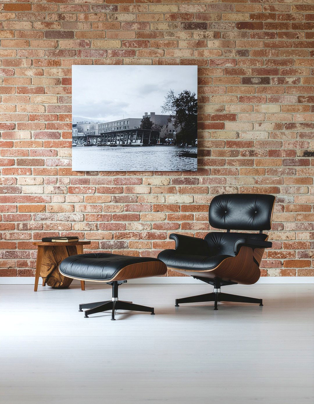 Eames chair brick wall - 30 living room Eames chair ideas