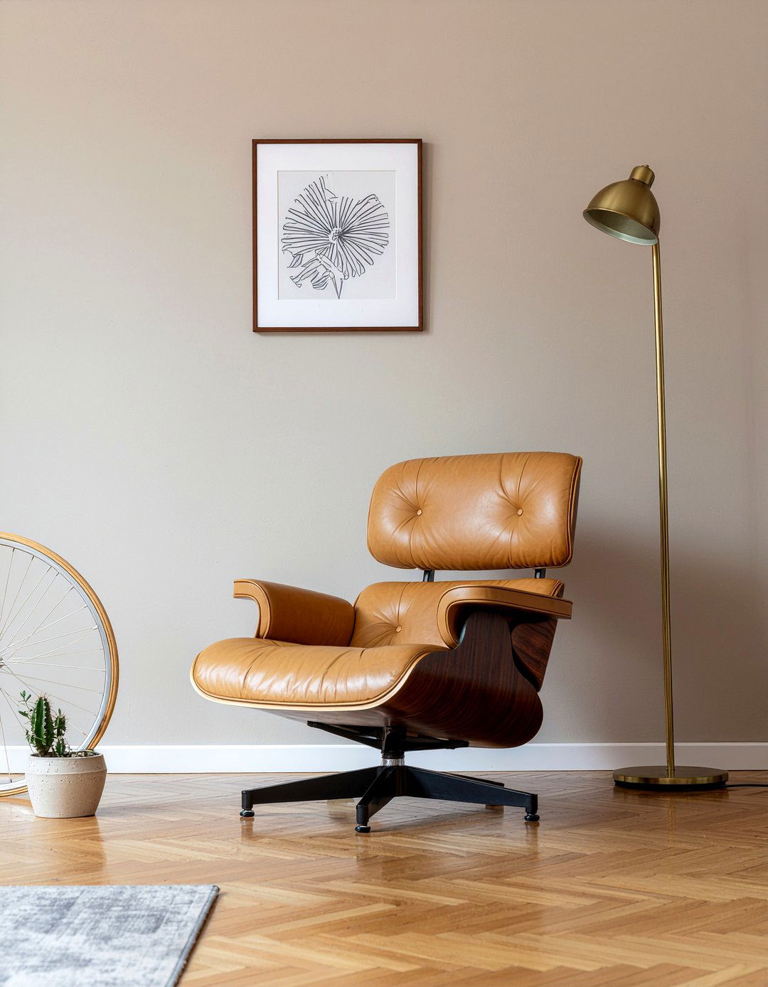 Eames chair cognac leather - 30 living room Eames chair ideas
