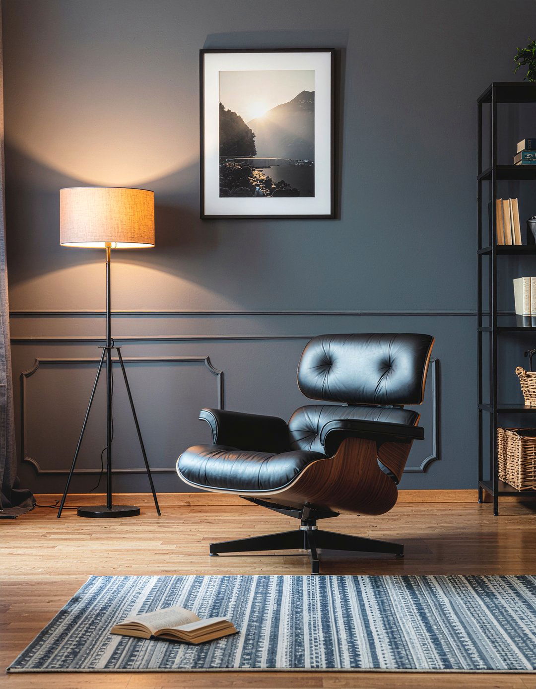 Eames chair dark walls - 30 living room Eames chair ideas