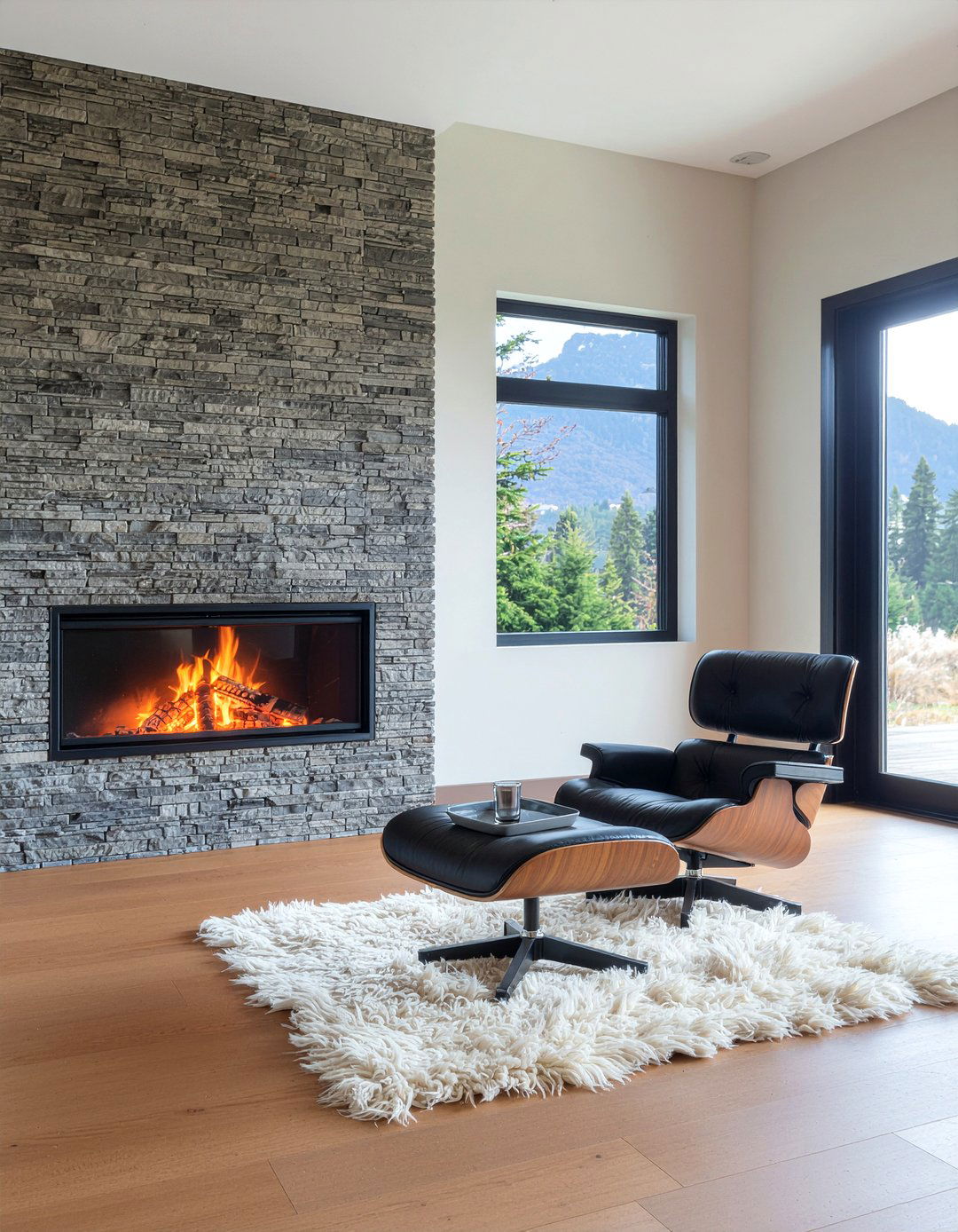 Eames chair fireplace - 30 living room Eames chair ideas