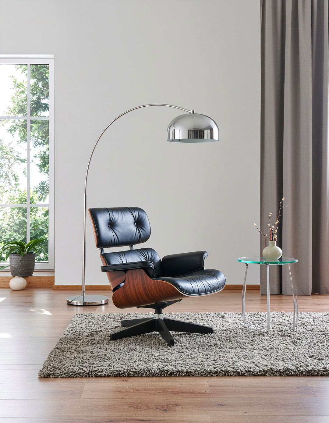 Eames chair floor lamp - 30 living room Eames chair ideas