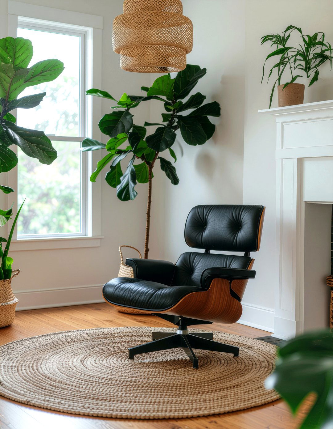 Eames chair house plant - 30 living room Eames chair ideas