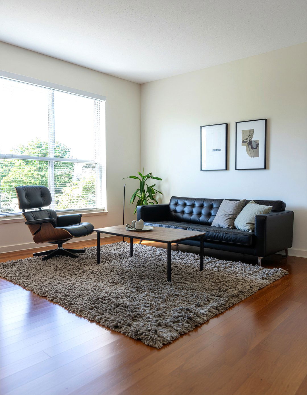 Eames chair leather sofa - 30 living room Eames chair ideas