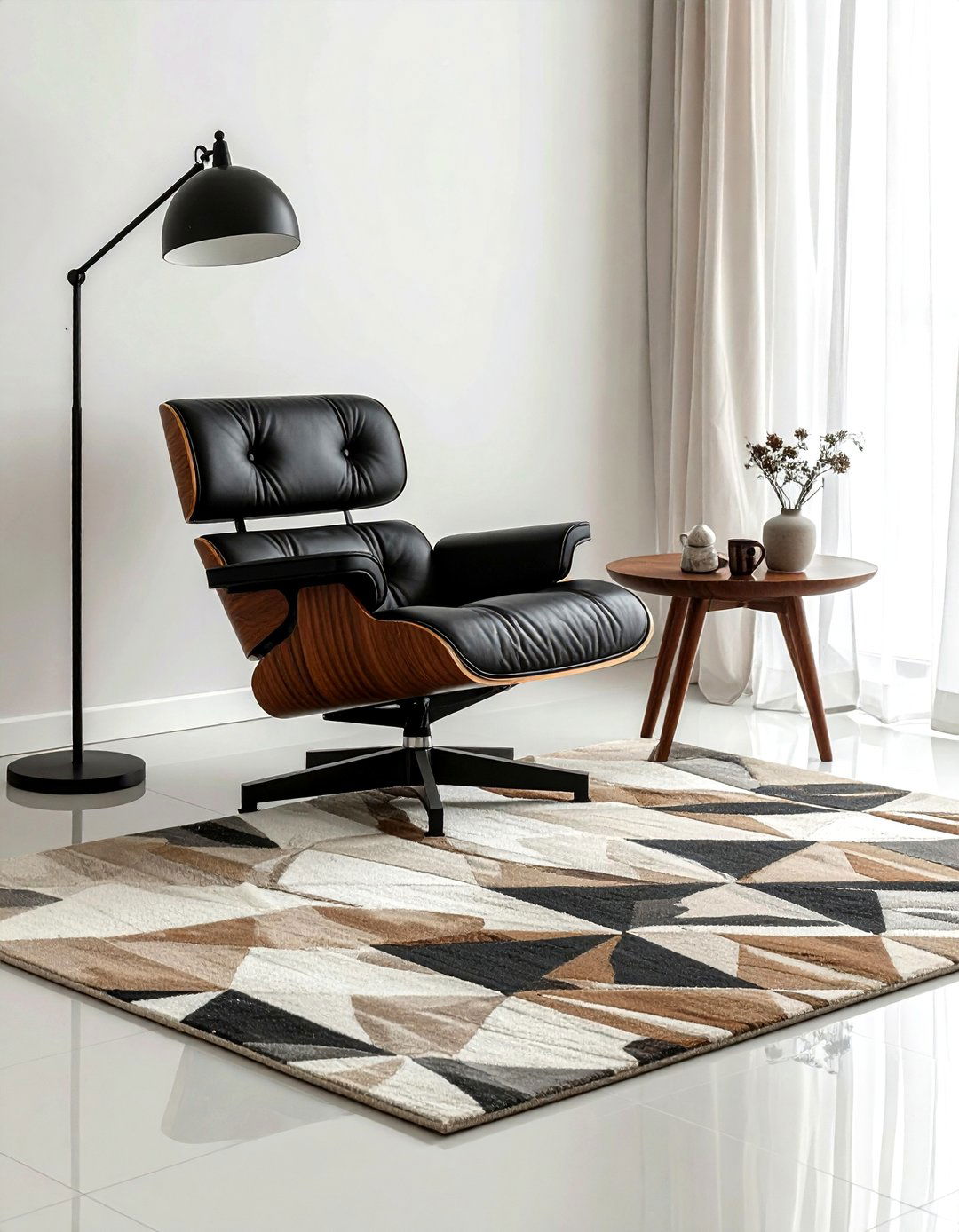 Eames lounge chair living room - 30 living room mid-century furniture ideas