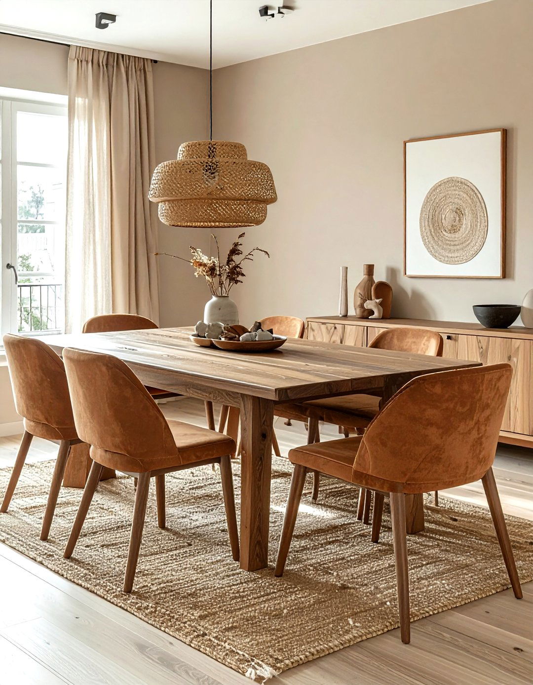 Earth Tone Dining Room - 30 sunset dining room ideas
