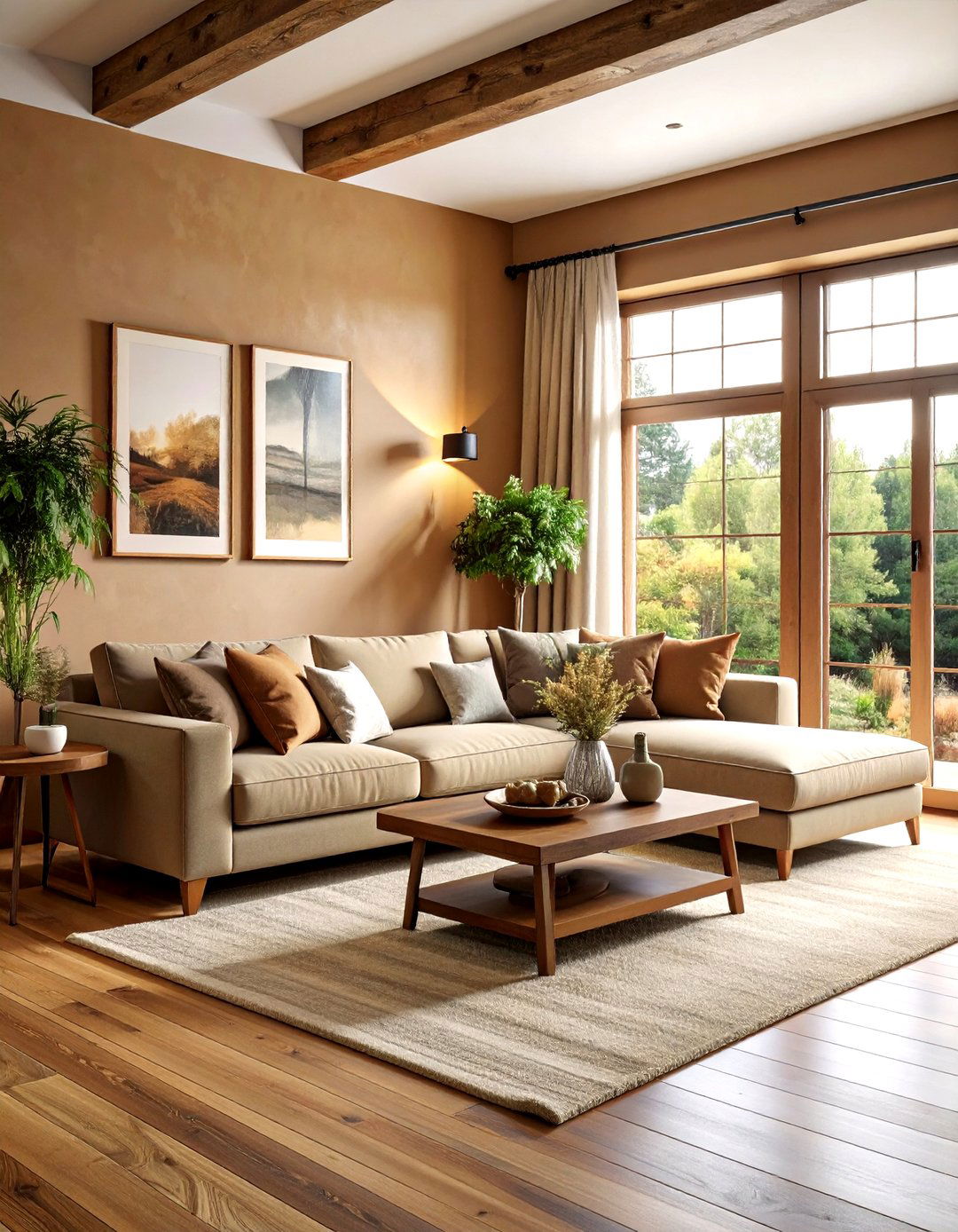 Earth Tone Performance Fabric Couch - 30 living room performance fabric sofa ideas