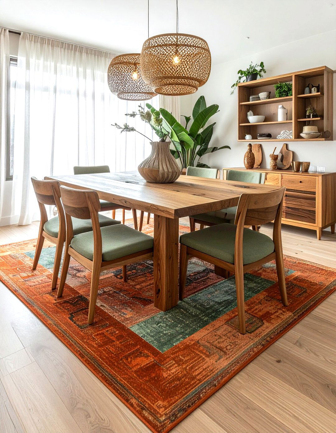 Earth Tone Square Rug - 30 square rug dining room ideas