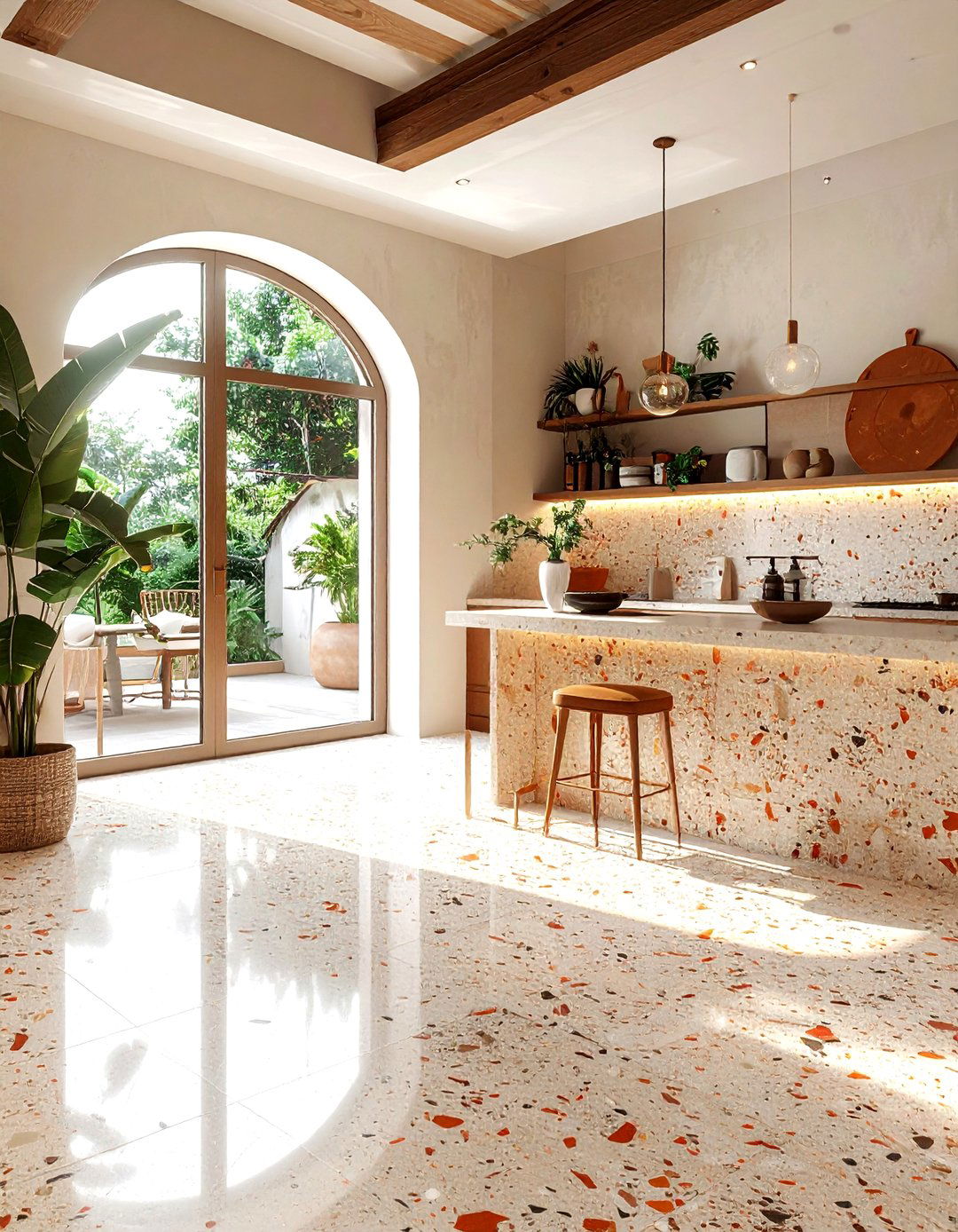 Earth Tone Terrazzo - 30 terrazzo bathroom ideas