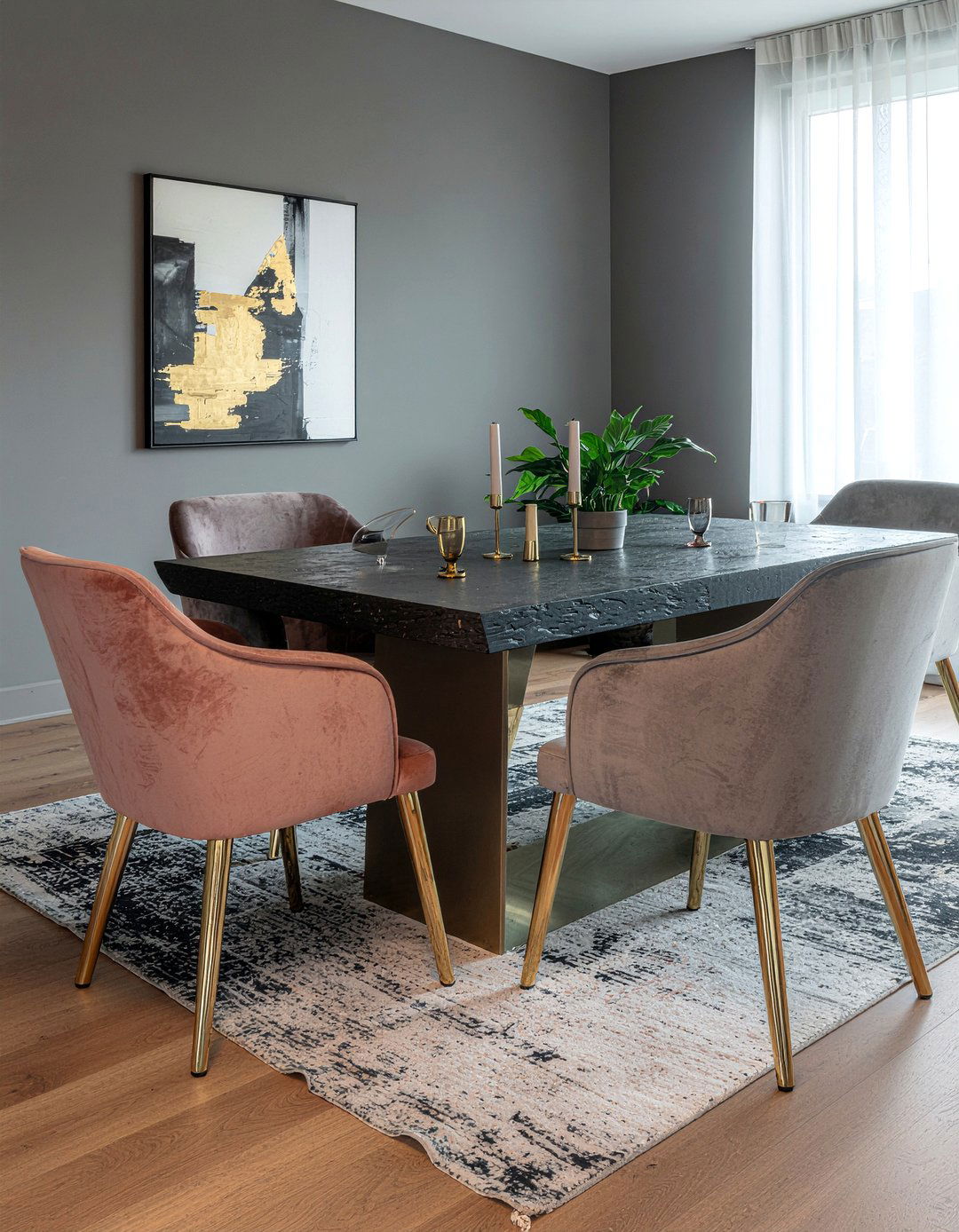 Earth Tones And Metallic Chairs - 30 mixed dining chair ideas