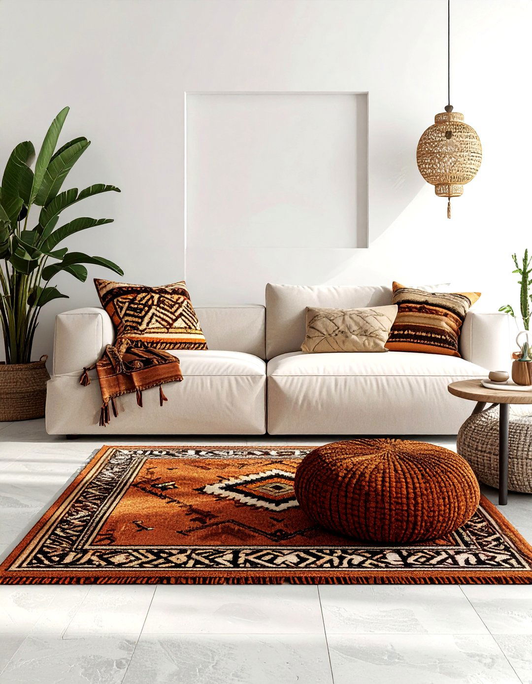 Earth tone Moroccan lounge - 30 Moroccan rug ideas