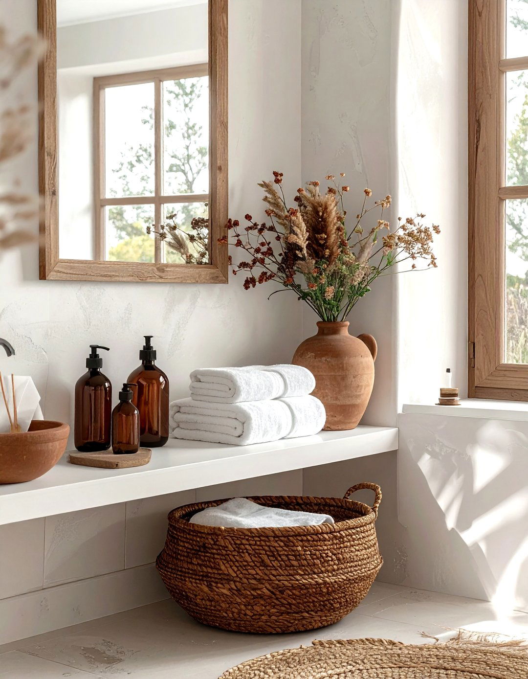 30 Brown and White Bathroom Ideas for a Clean and Warm Look