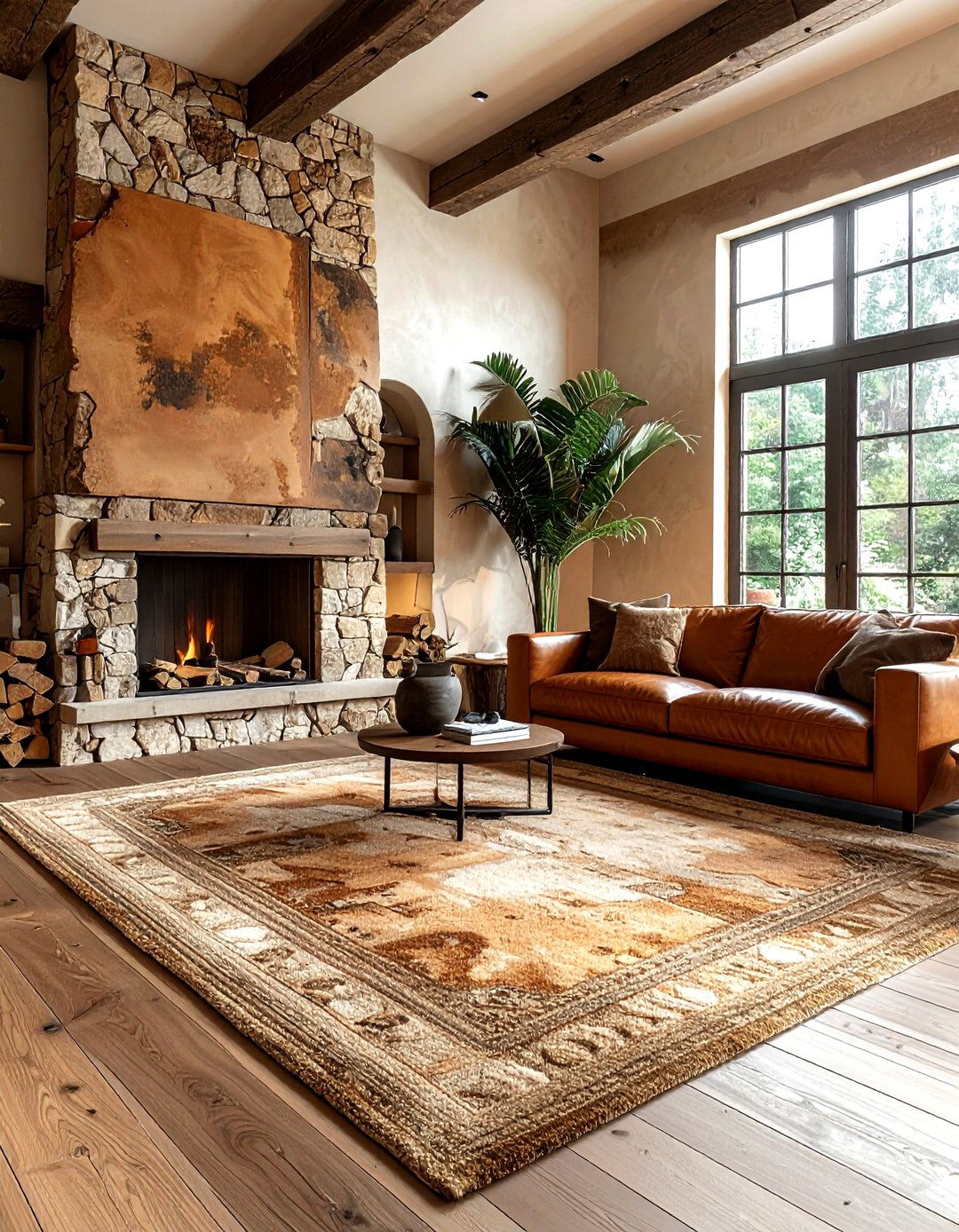 Earth tone carpet - 30 living room carpet ideas