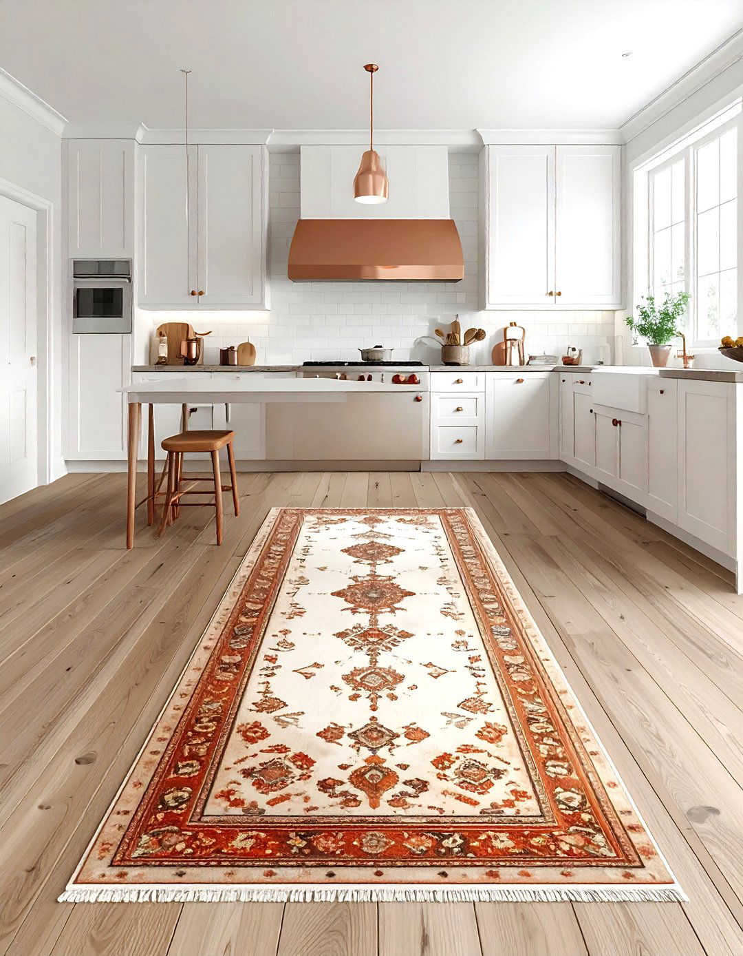 Earth tone rugs - 30 rust kitchen ideas