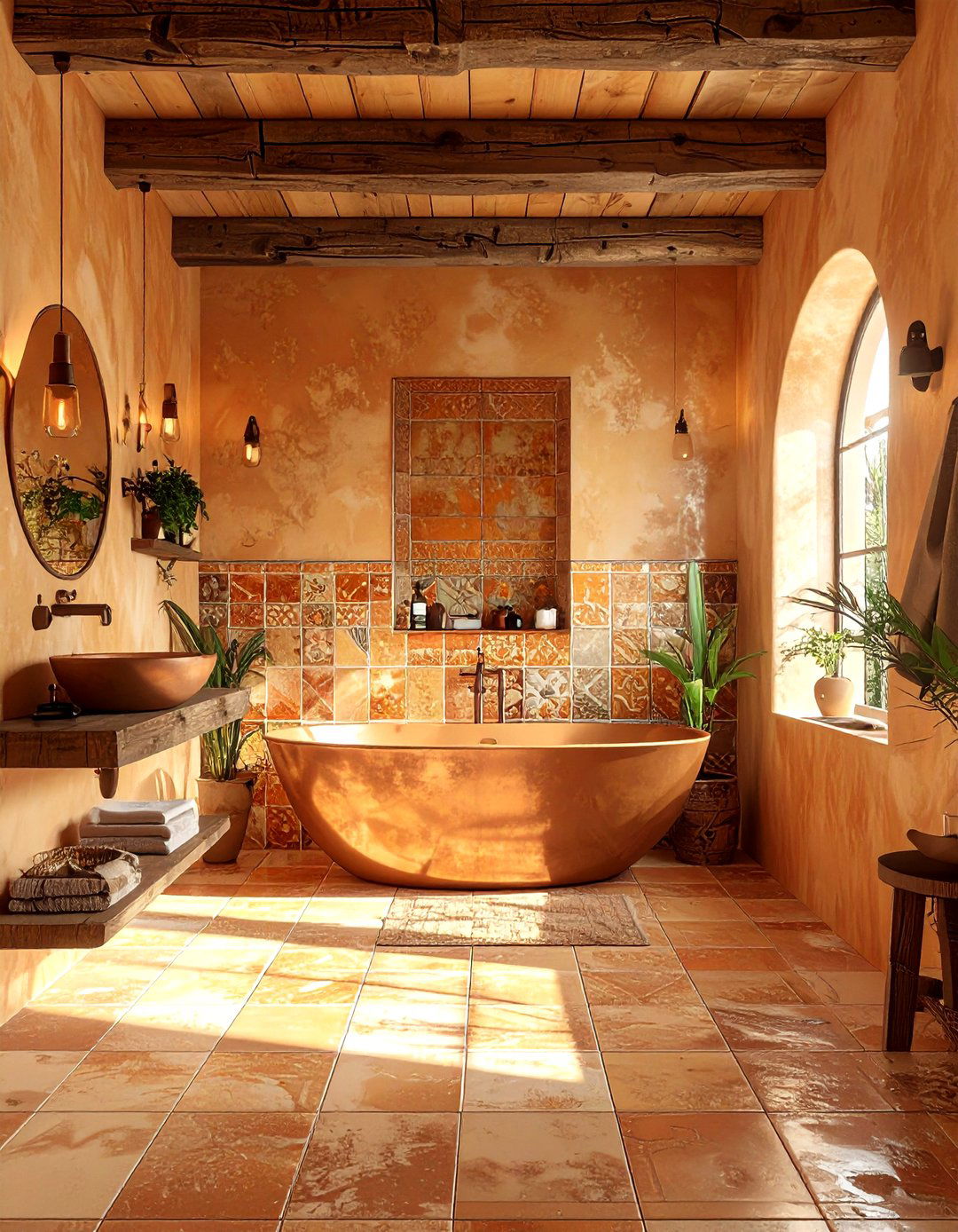 Earth tone zellige bathroom - 30 zellige tile bathroom ideas