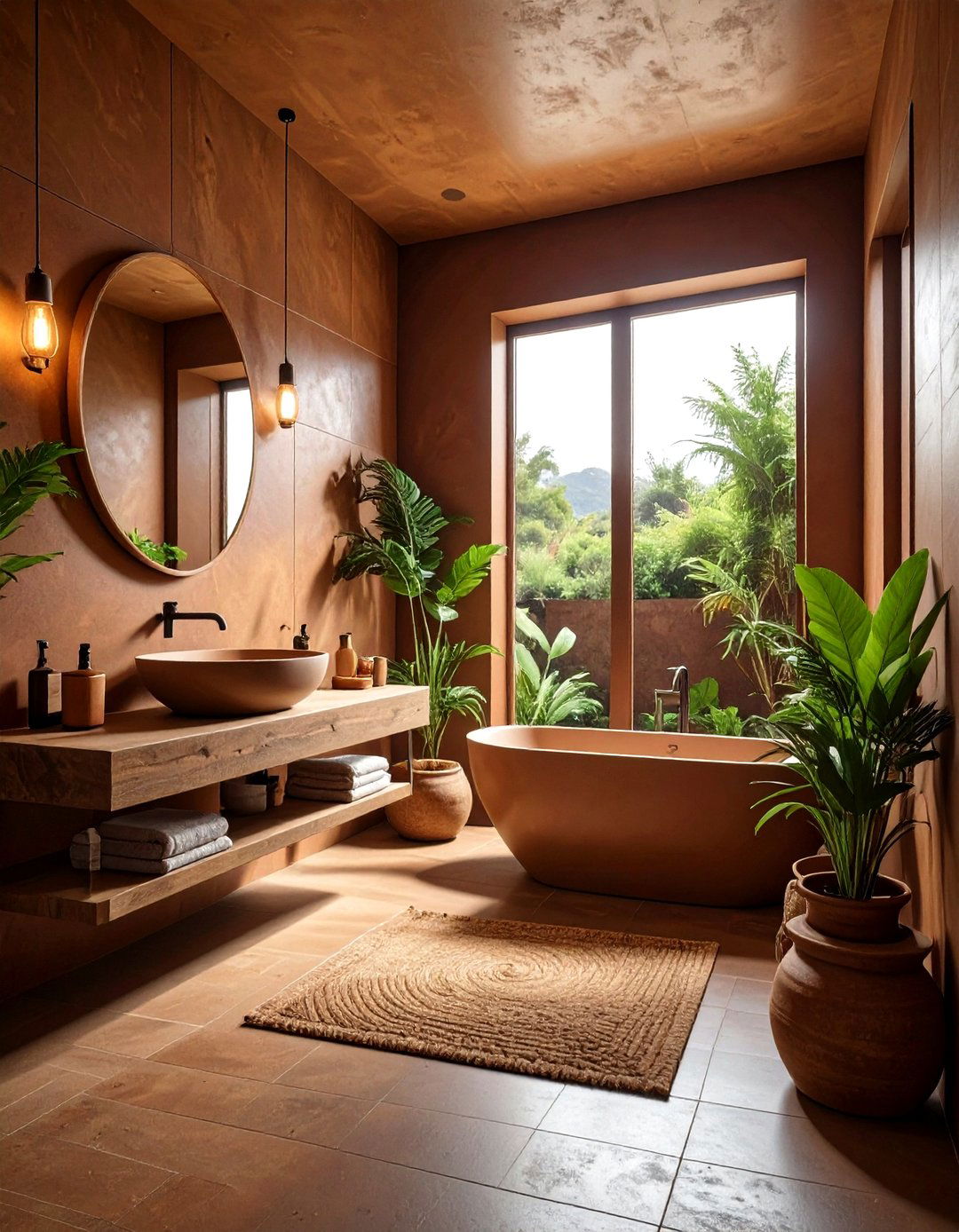 Earthy Brown Bathroom - 30 warm brown bathroom ideas