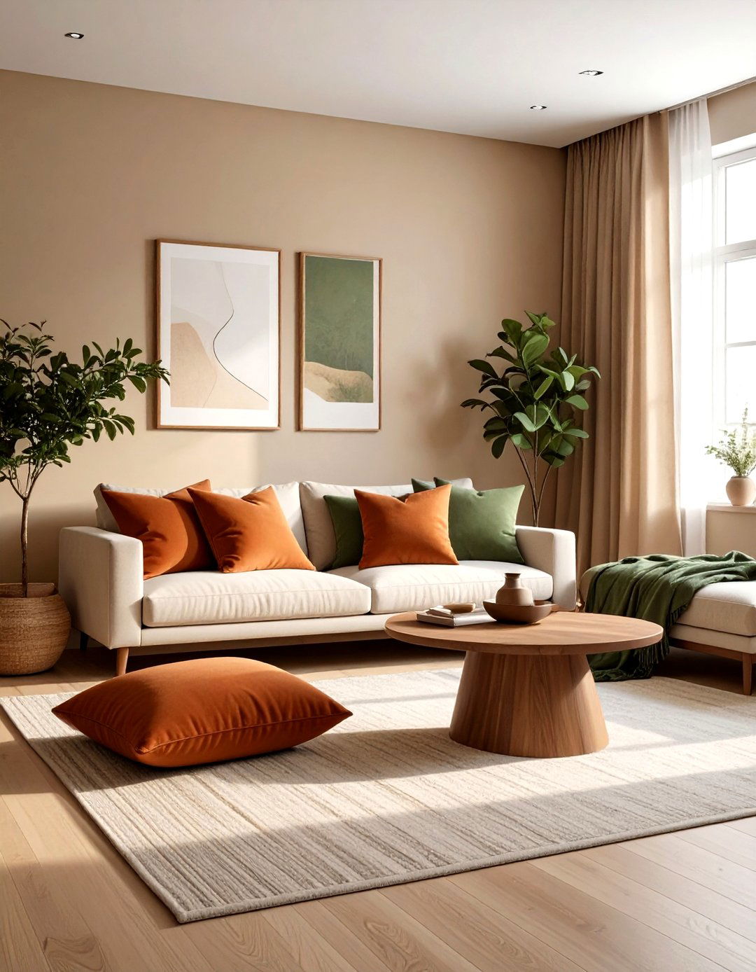 Earthy Color Palette - 30 soft minimalist living room ideas