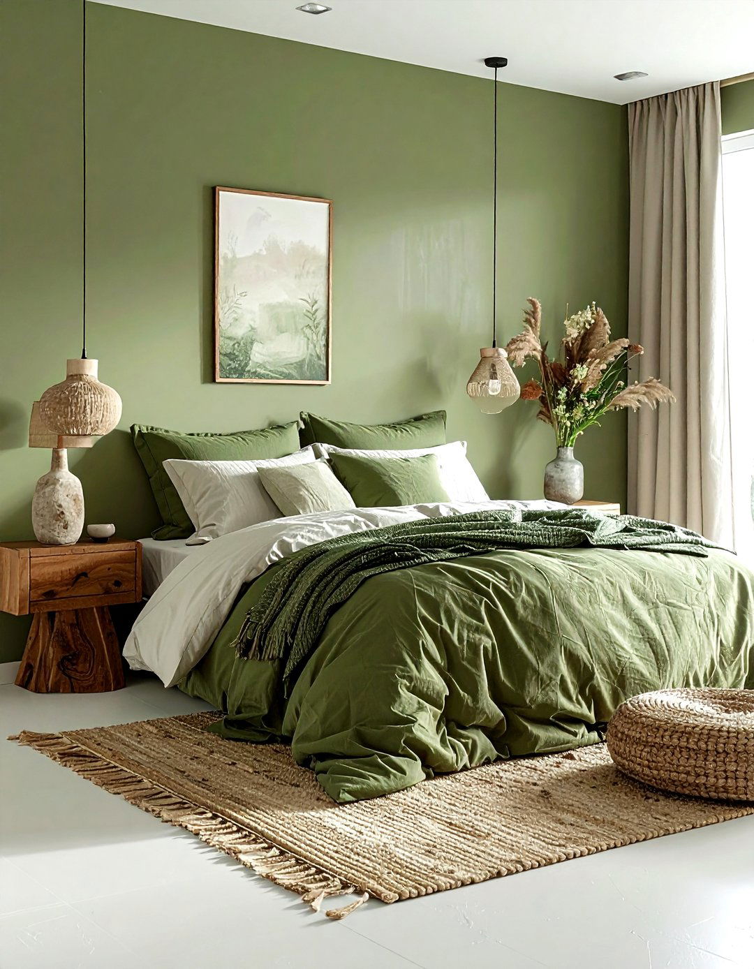 Earthy Green Bedroom - 30 contemporary green bedroom ideas